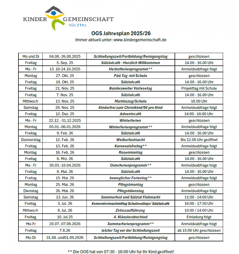 Bitte achten Sie auf aktuelle Änderungen!
